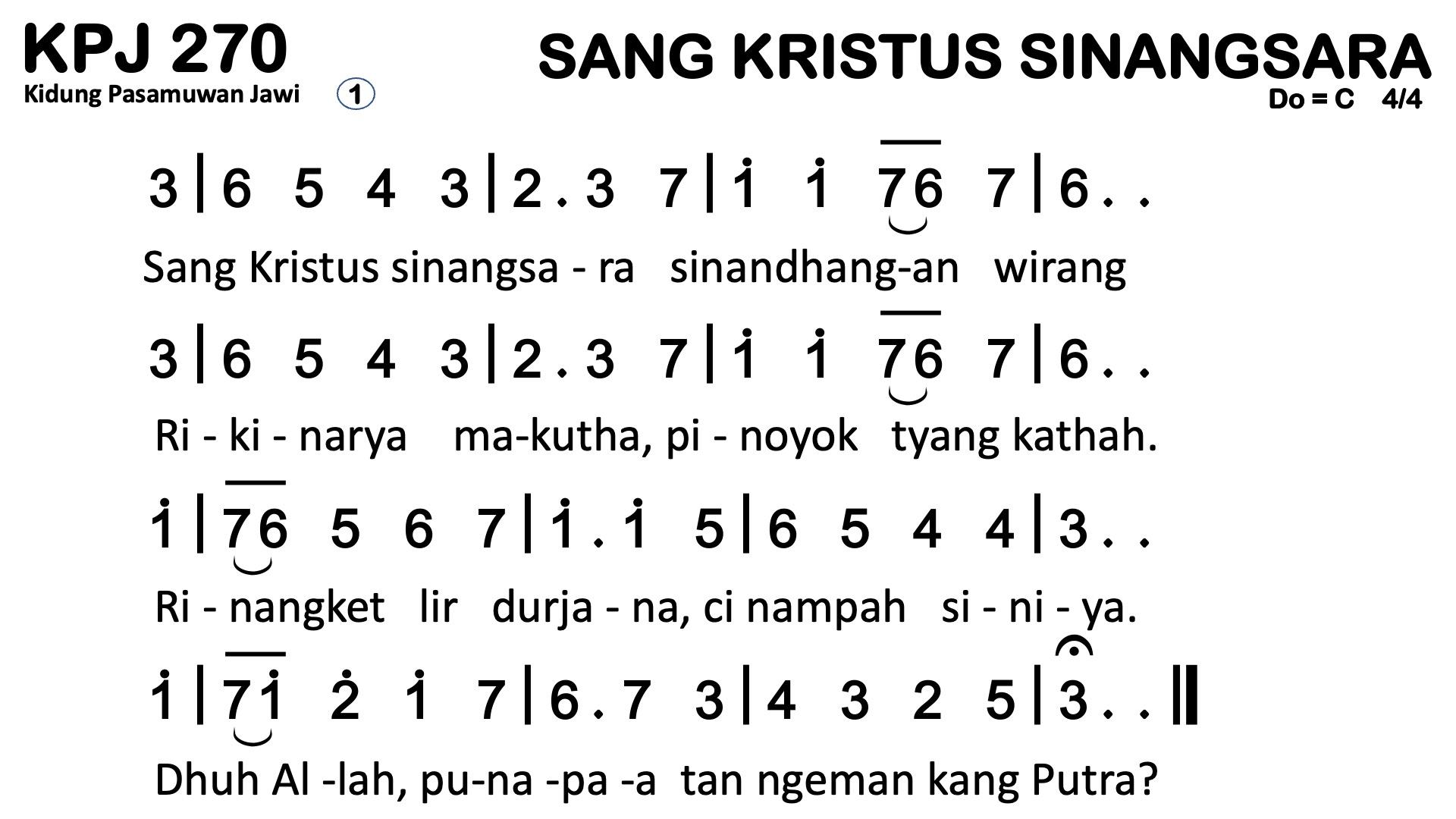 Partitur Polos KPJ 270