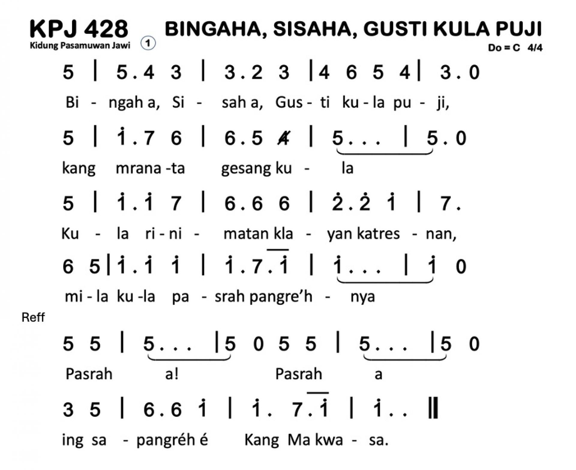 Partitur Polos KPJ 428