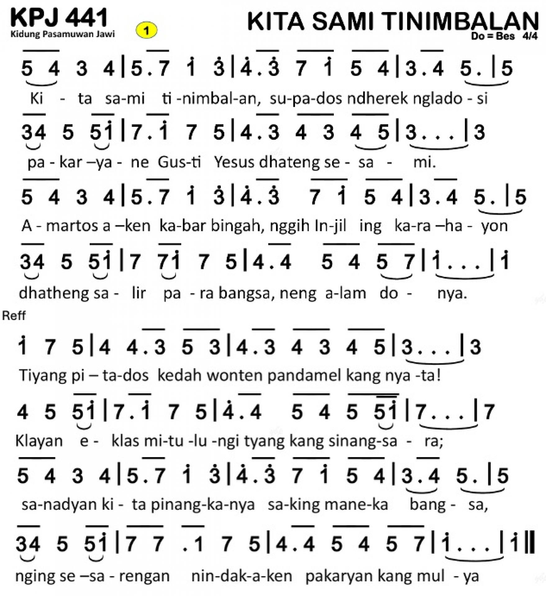 Partitur Polos KPJ 441