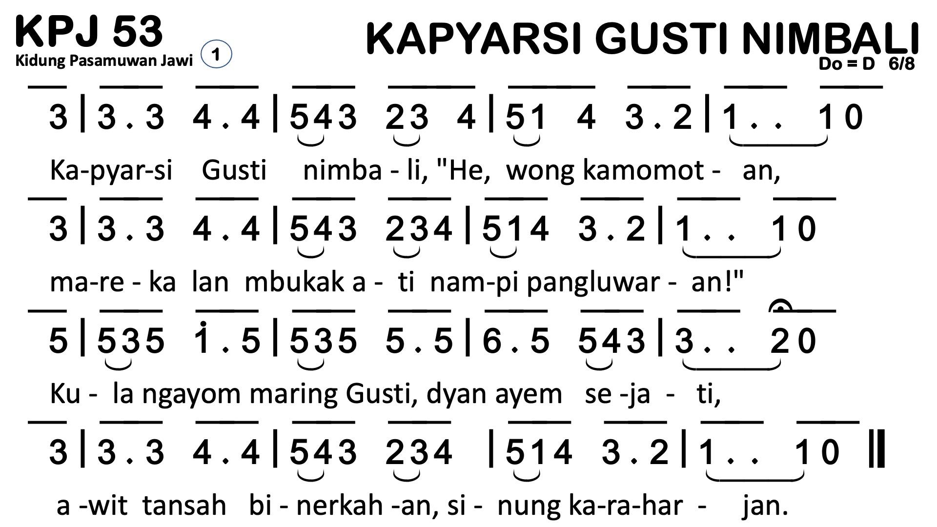 Partitur Polos KPJ 53