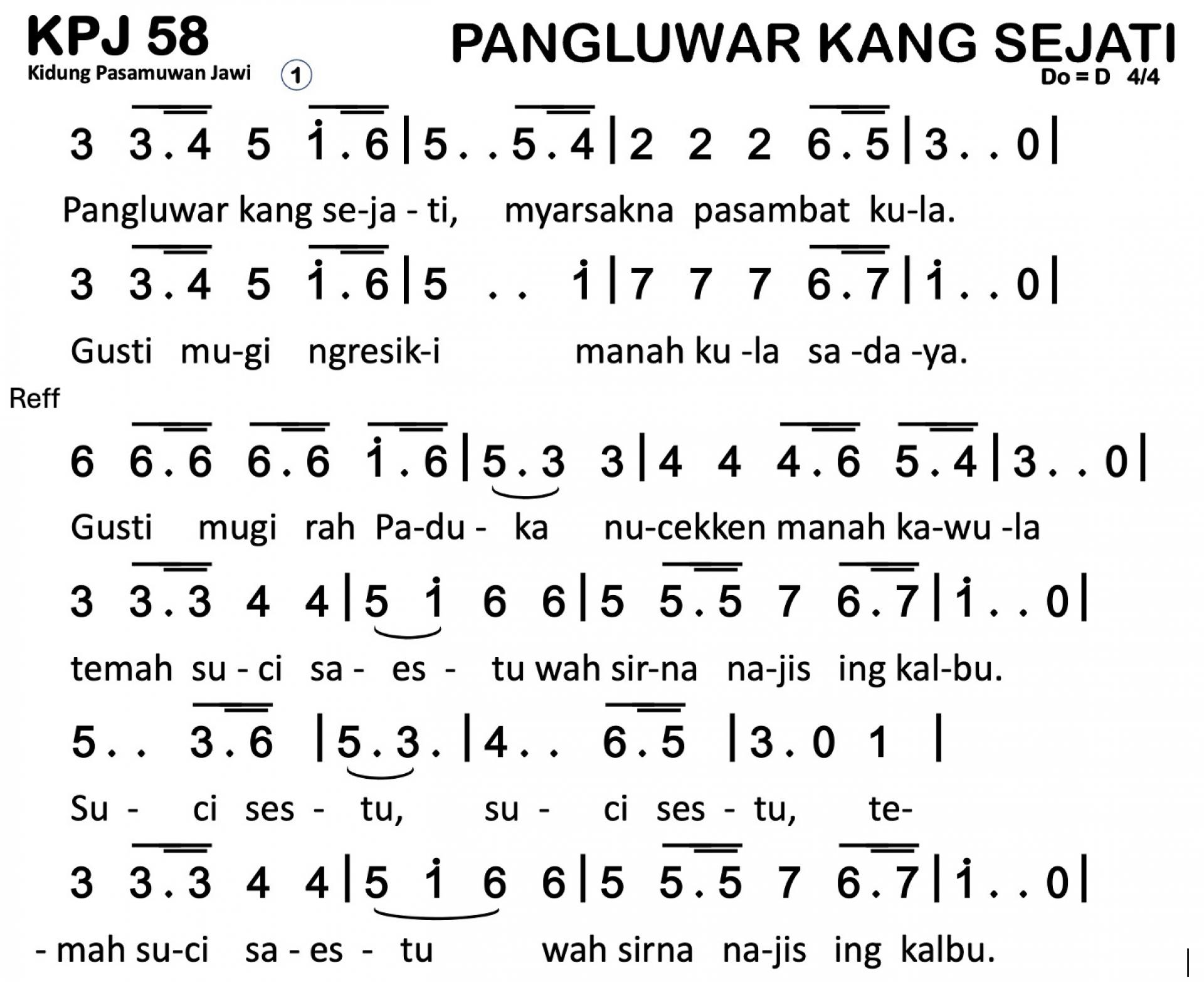 Partitur Polos KPJ 58