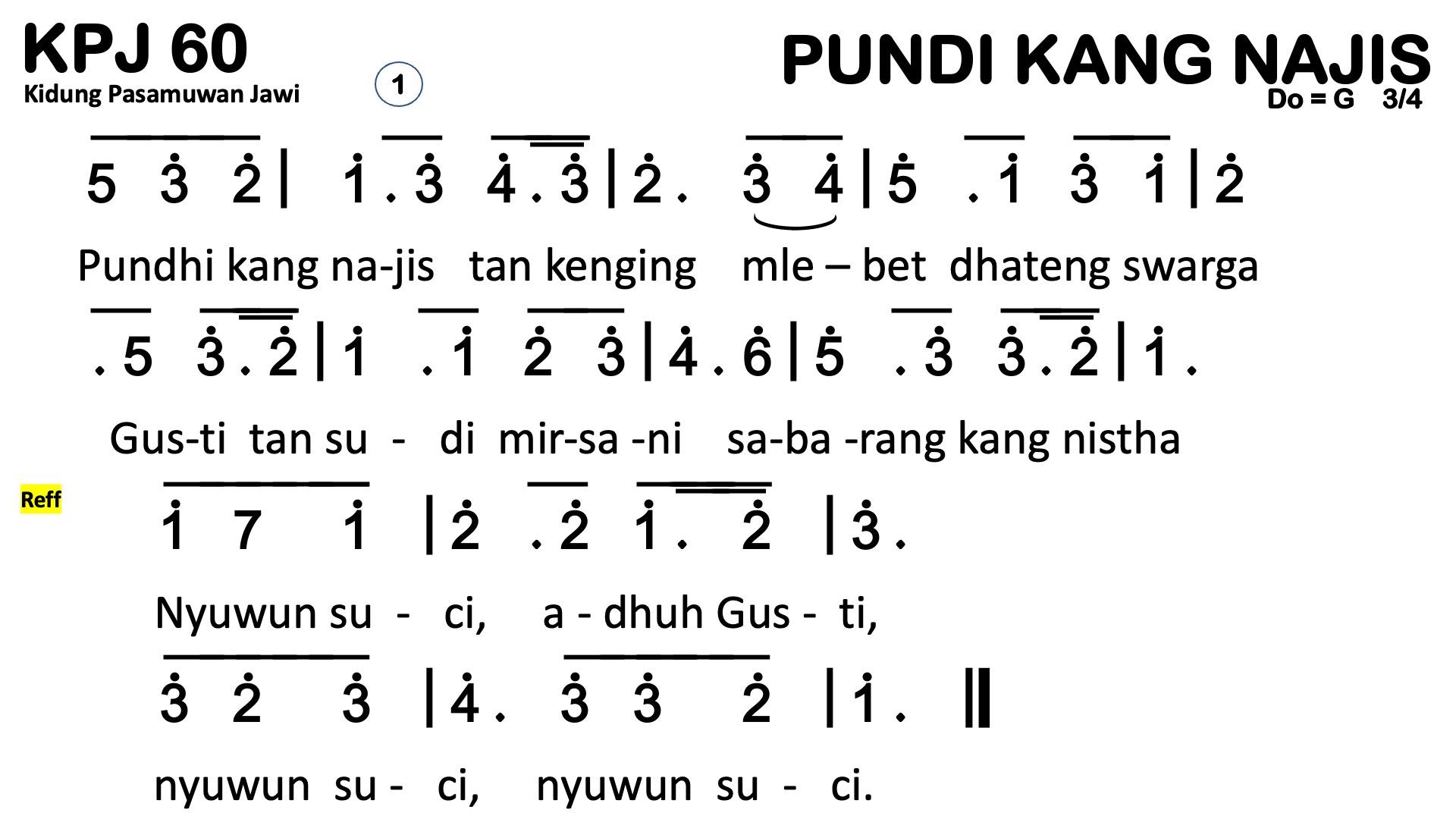 Partitur Polos KPJ 60