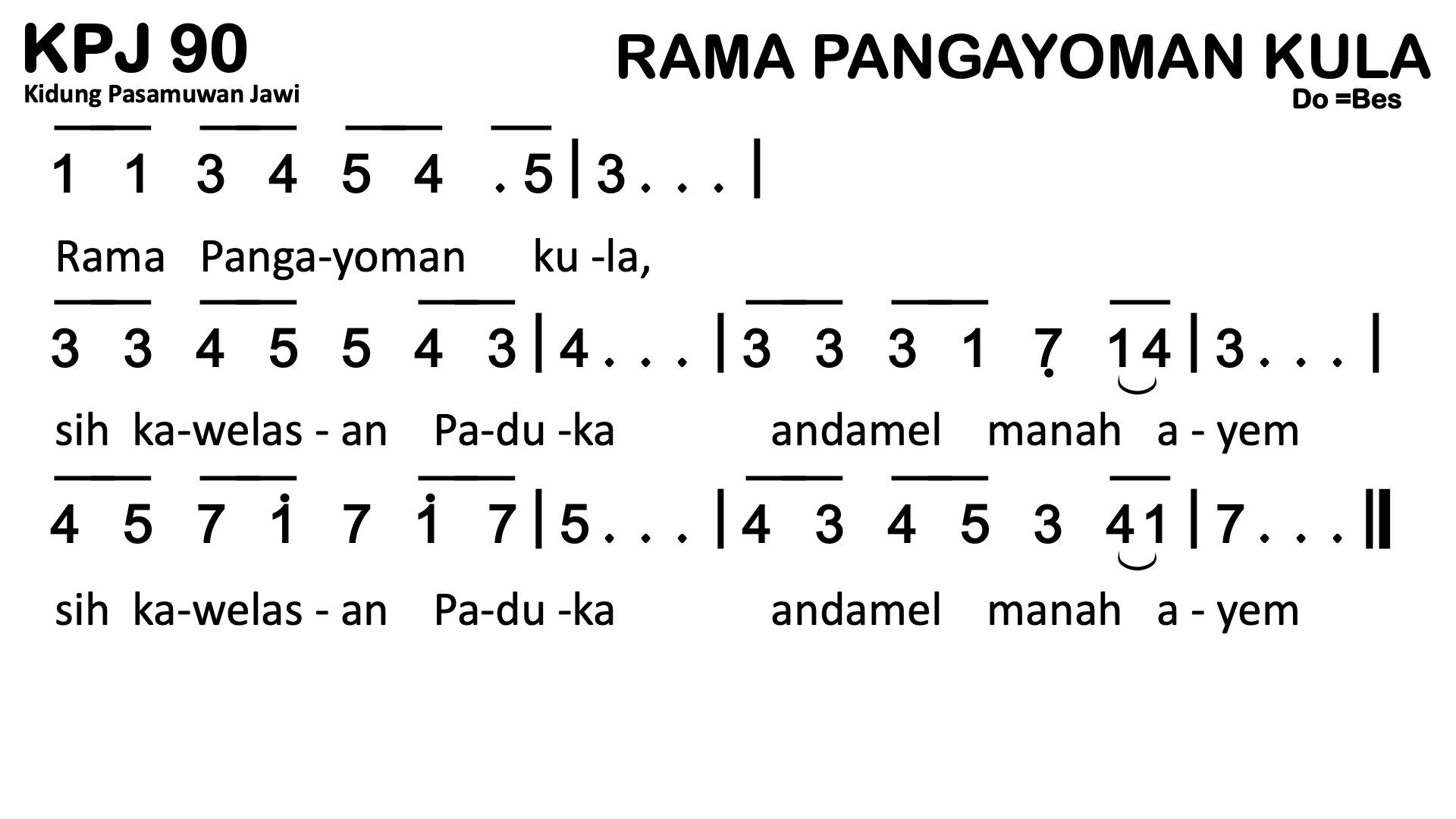 Partitur Polos KPJ 90
