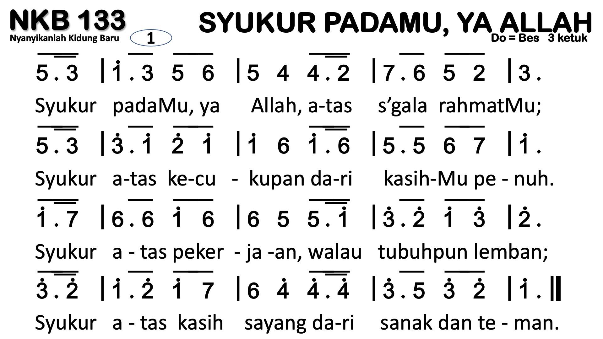 Partitur Polos NKB 133