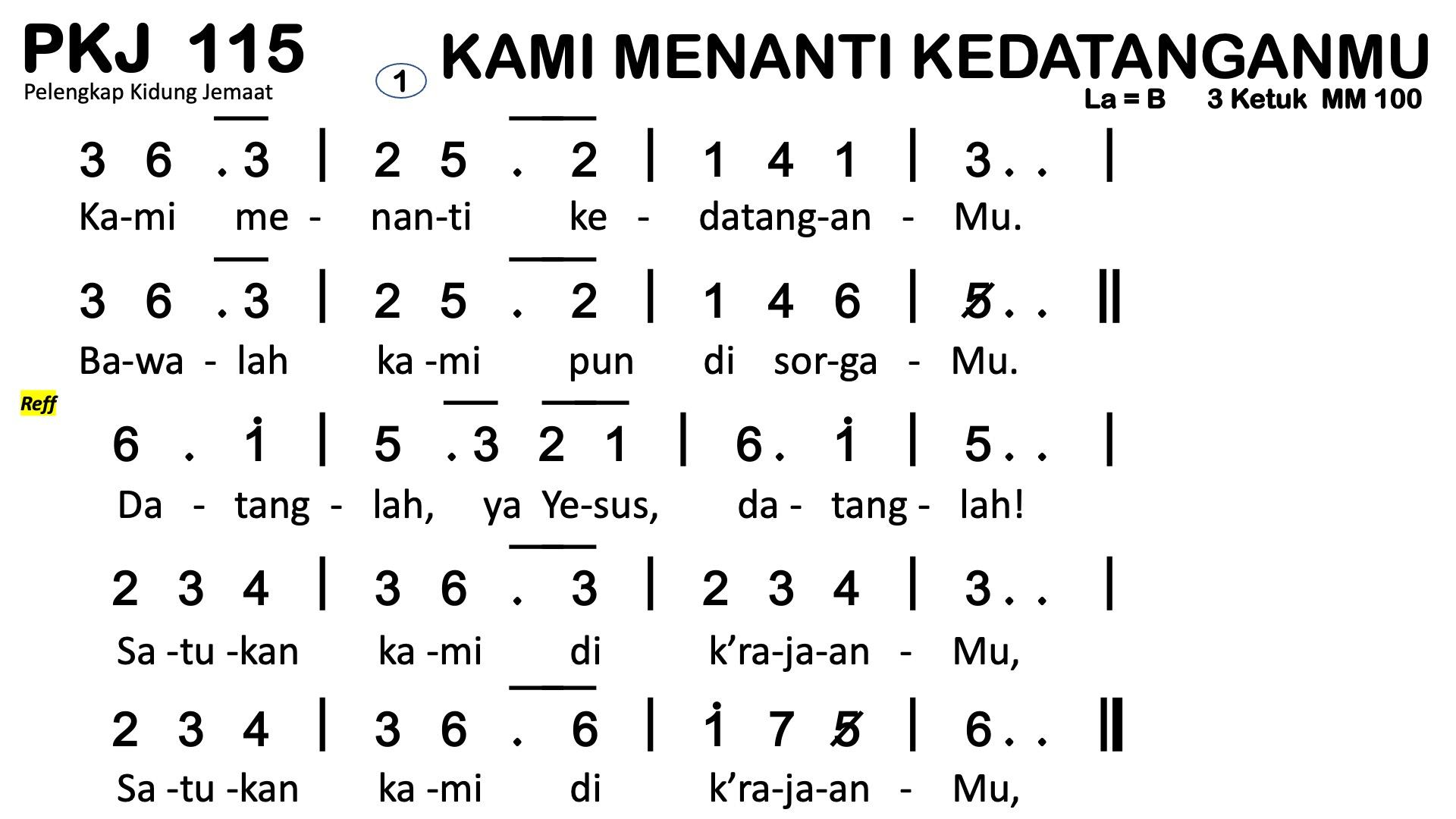 Partitur Polos PKJ 115