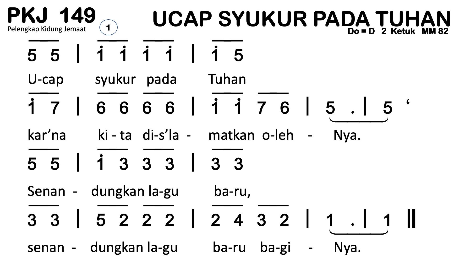 Partitur Polos PKJ 149