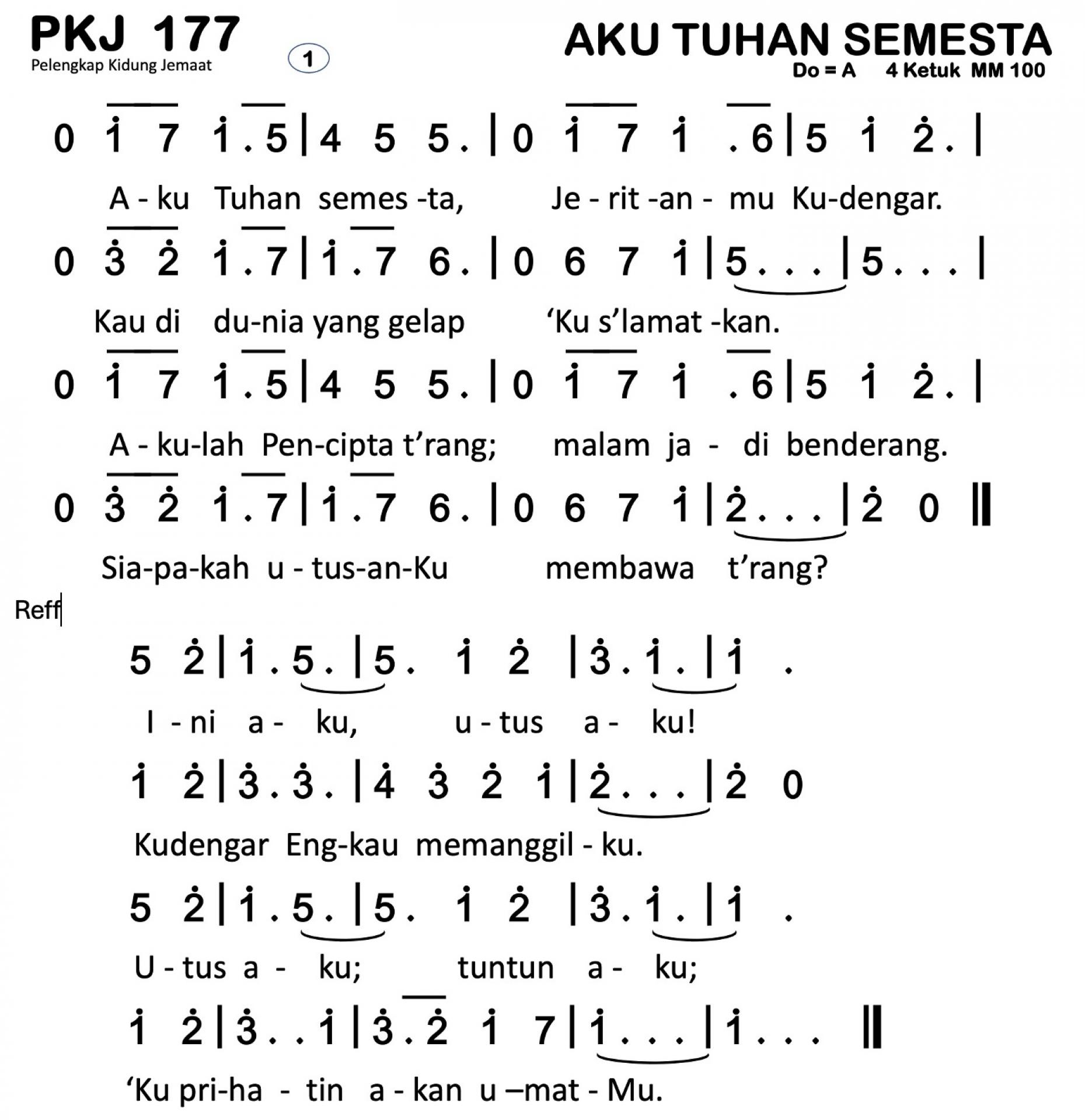 Partitur Polos PKJ 177