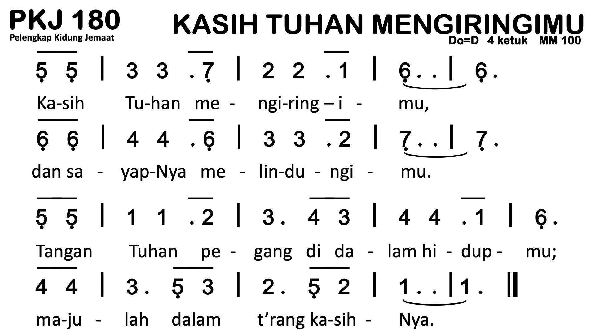 Partitur Polos PKJ 180