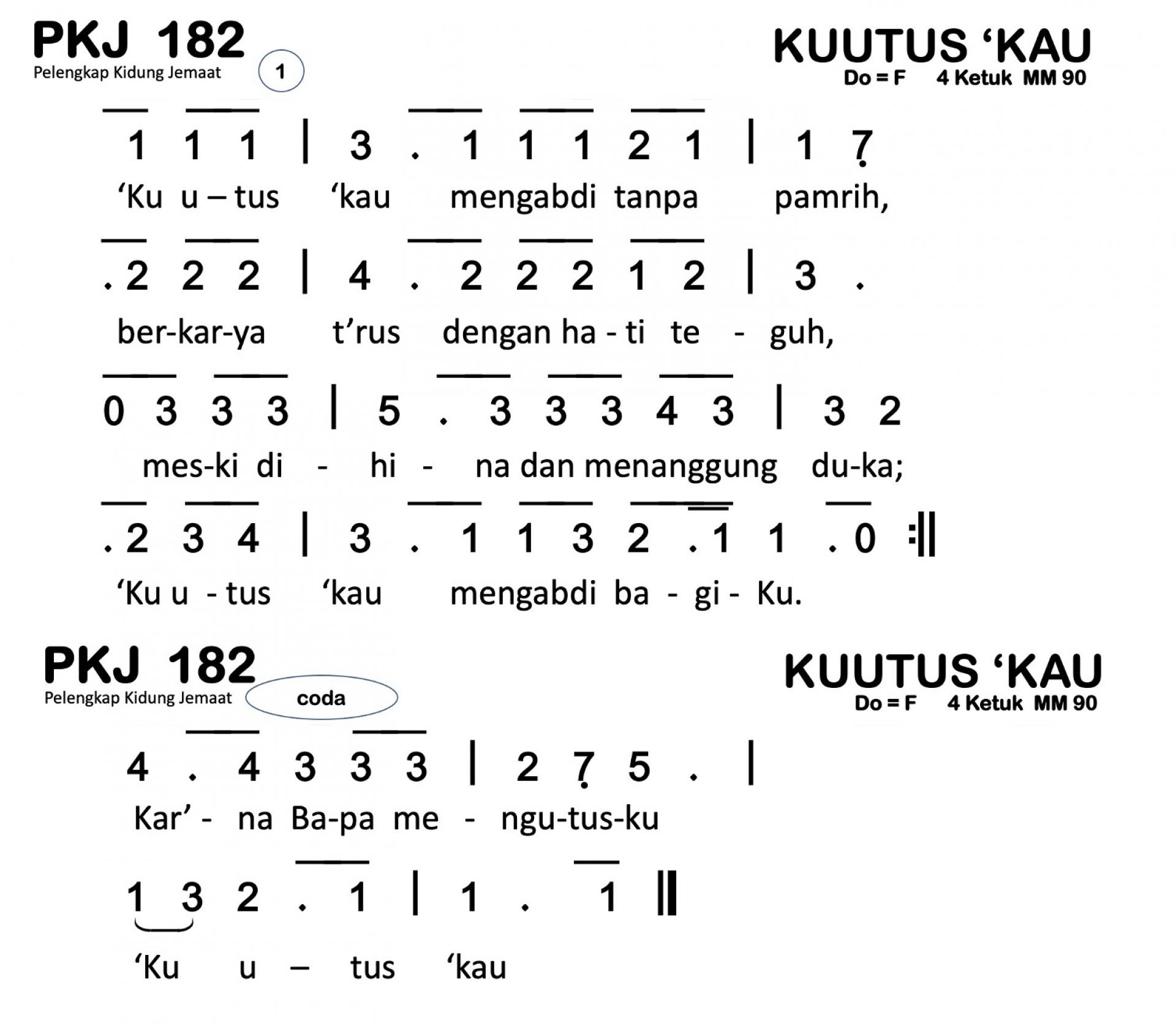Partitur Polos PKJ 182