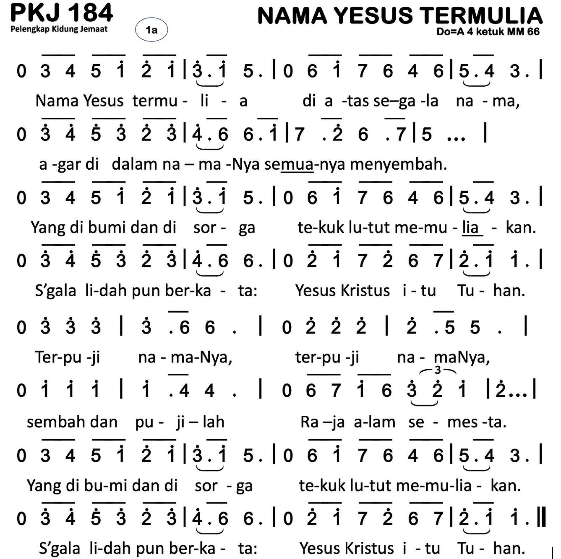 Partitur Polos PKJ 184