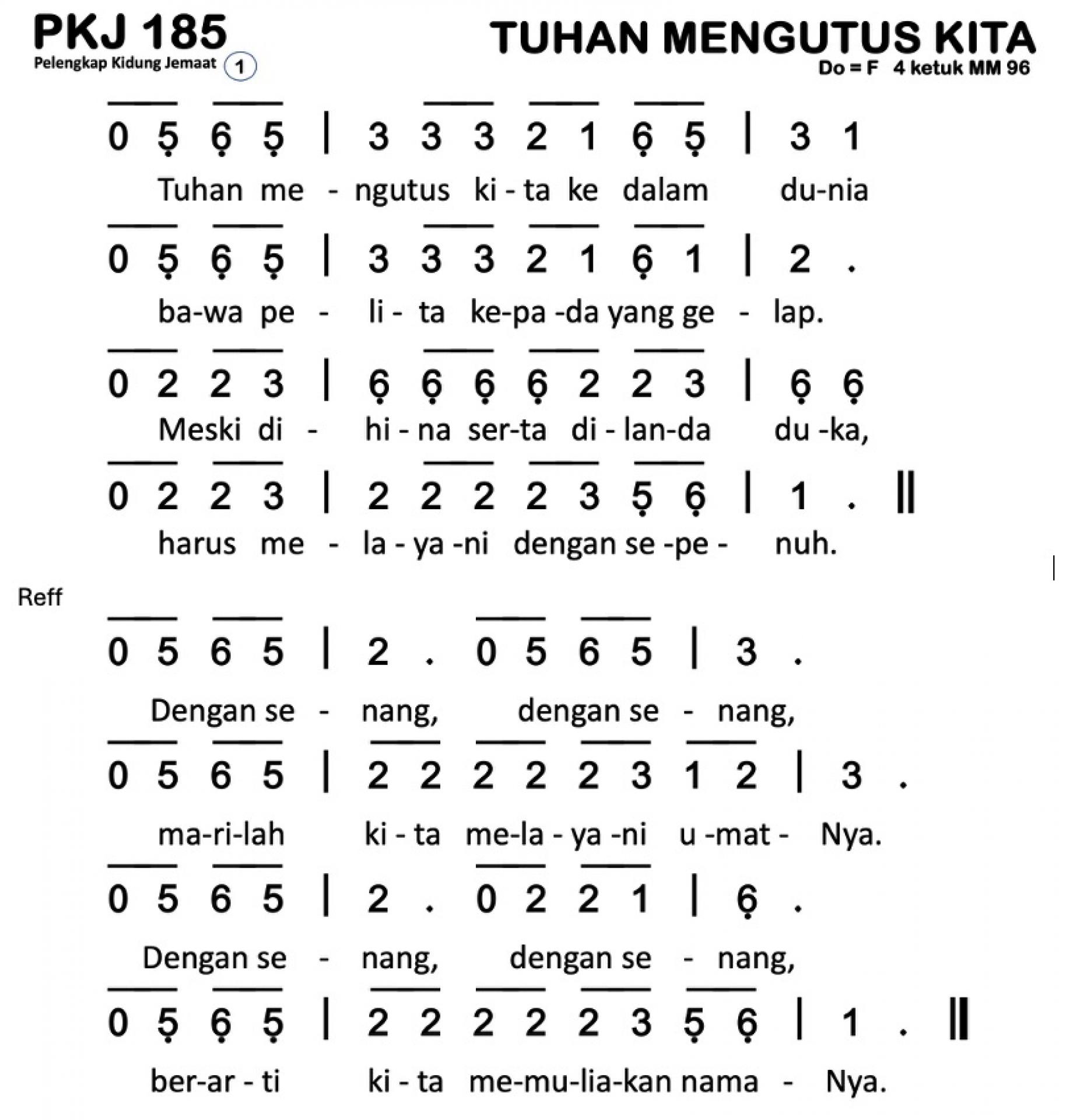Partitur Polos PKJ 185