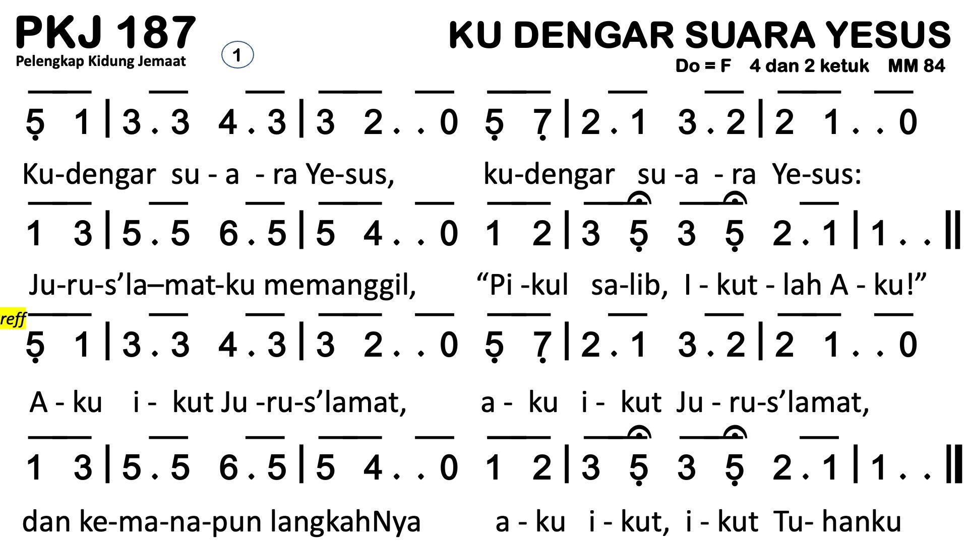 Partitur Polos PKJ 187