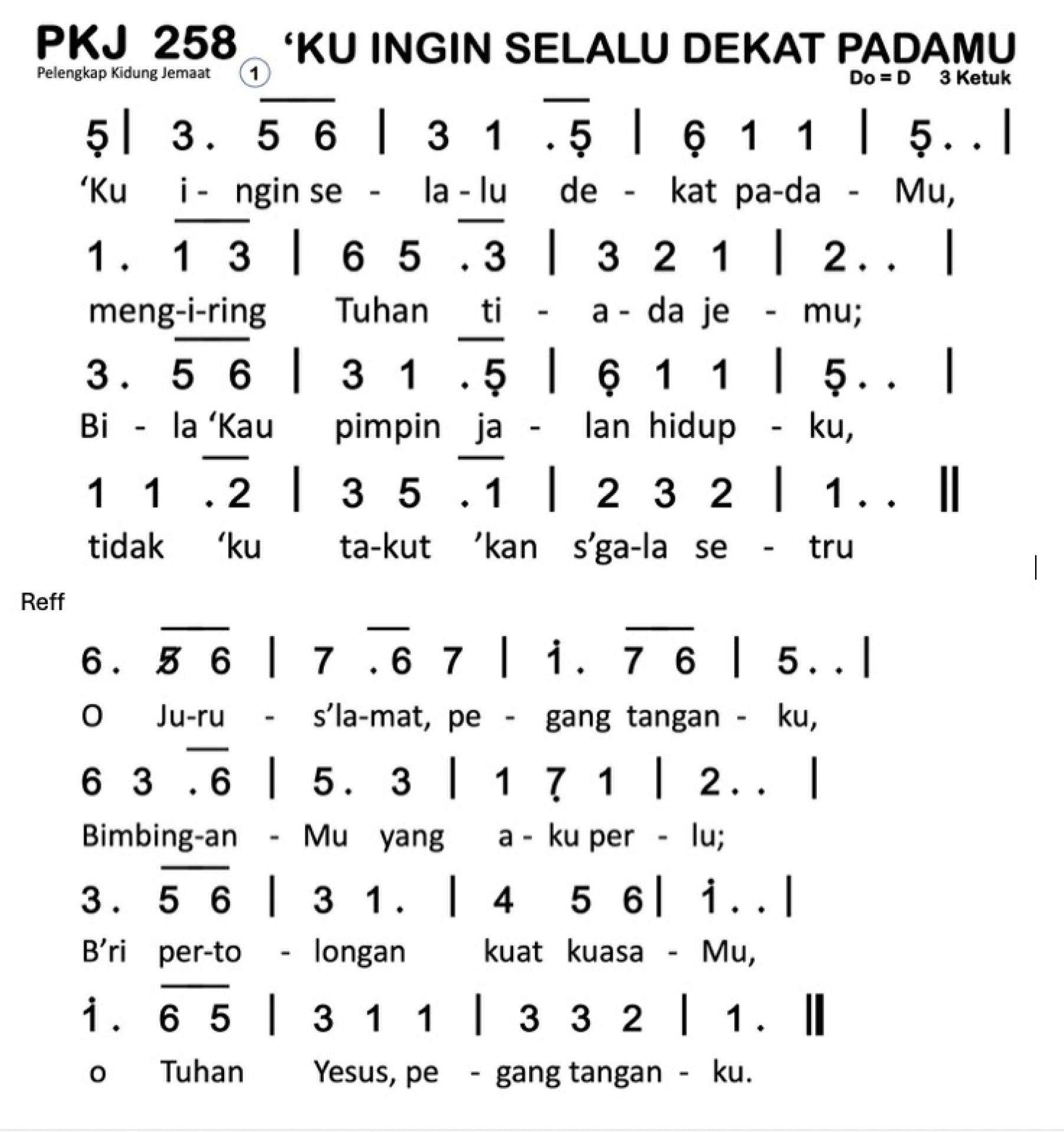 Partitur Polos PKJ 258