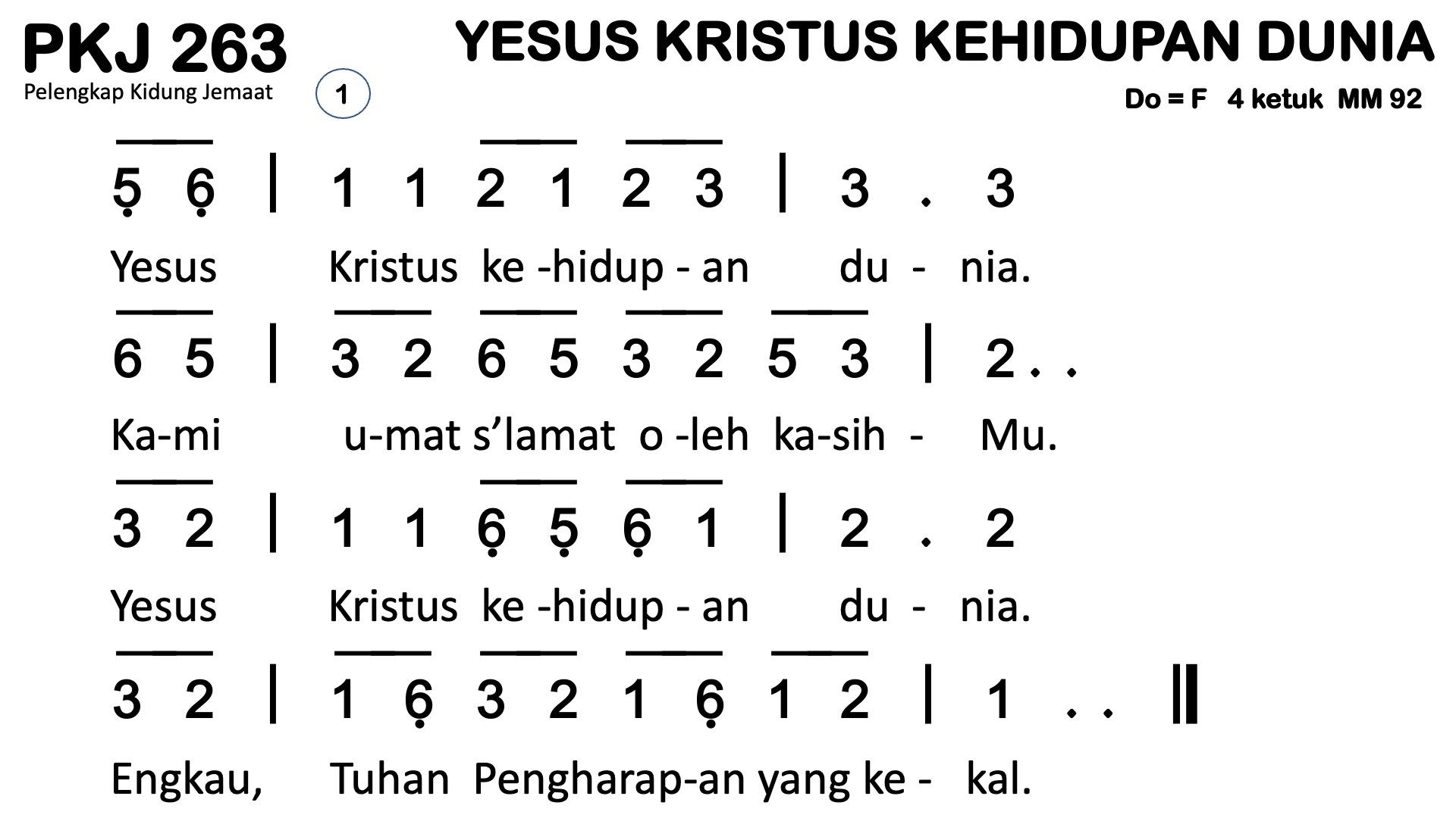 Partitur Polos PKJ 263