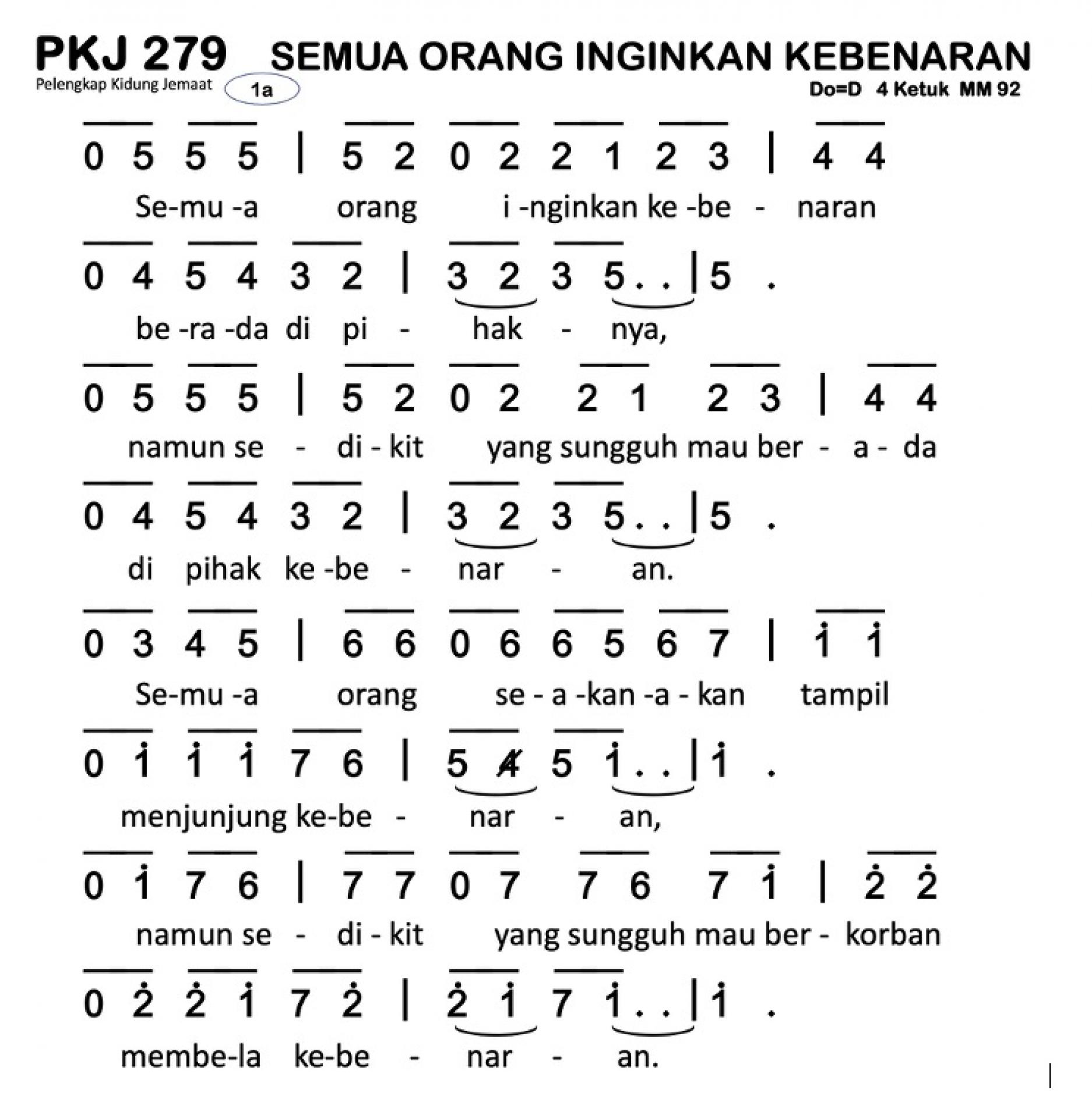 Partitur Polos PKJ 279