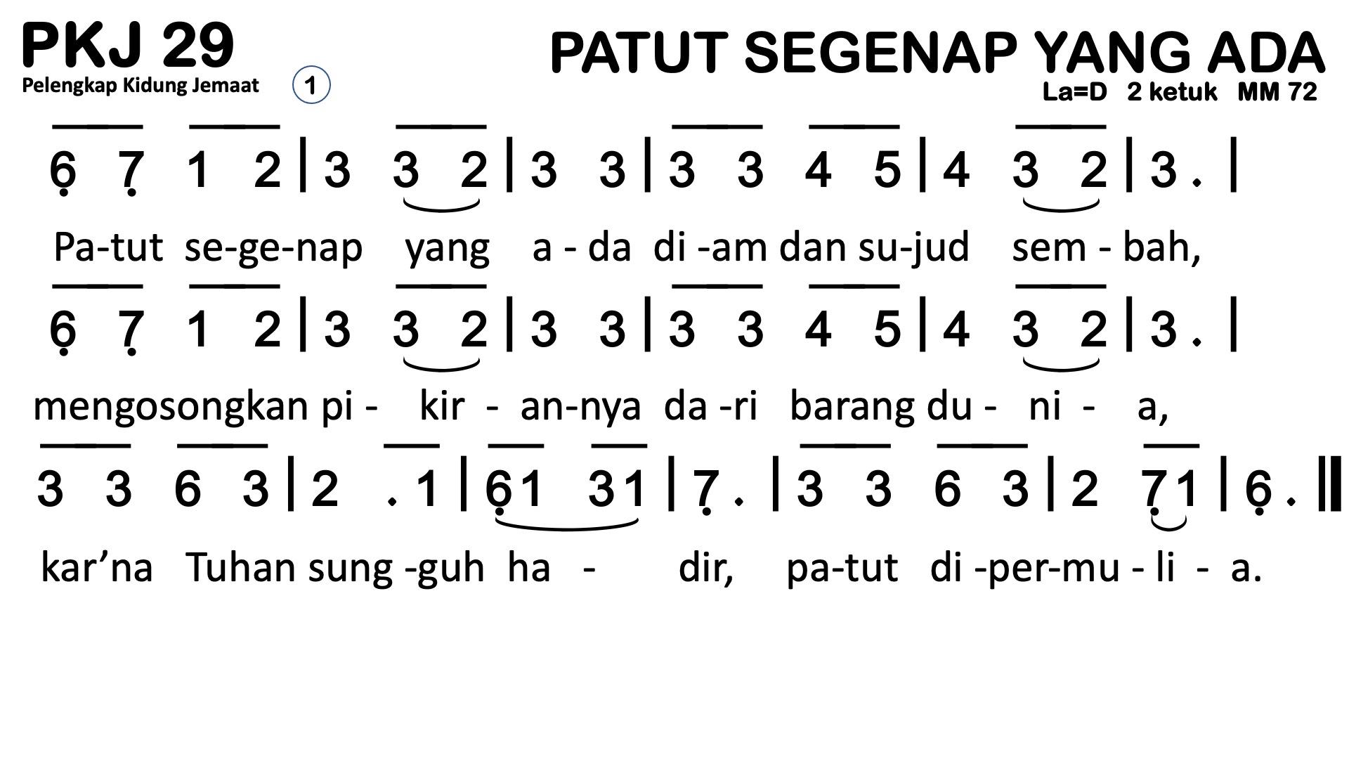 Partitur Polos PKJ 29