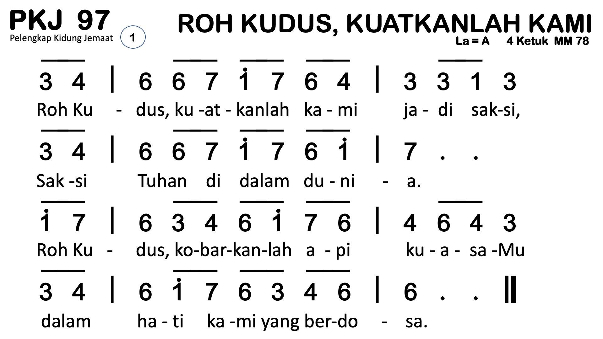 Partitur Polos PKJ 97